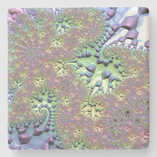 Porta-copo De Pedra Fractal de arco-íris brilhante
