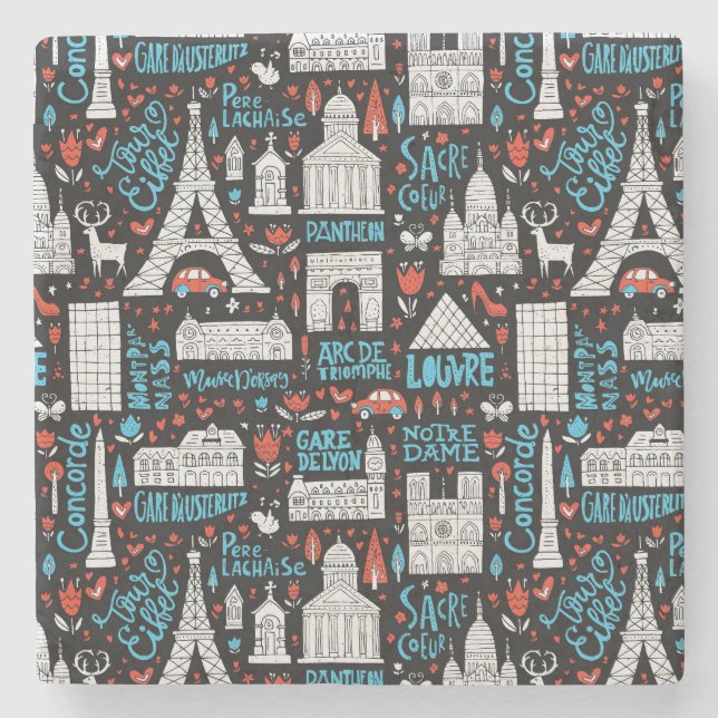 Porta-copo De Pedra França| Padrão de símbolos (Frente)