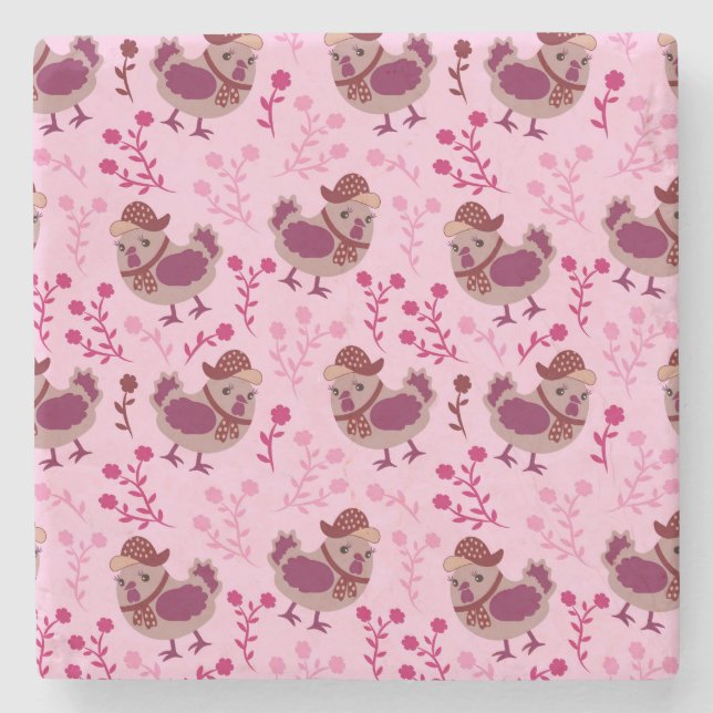 Porta-copo De Pedra Frangos (Frente)