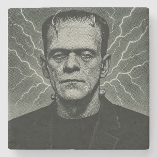 Porta-copo De Pedra Frankenstein Electricity Art