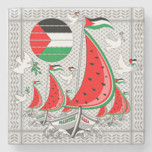 Porta-copo De Pedra Freedom Global Sumud Flotilla Boats para Gaza