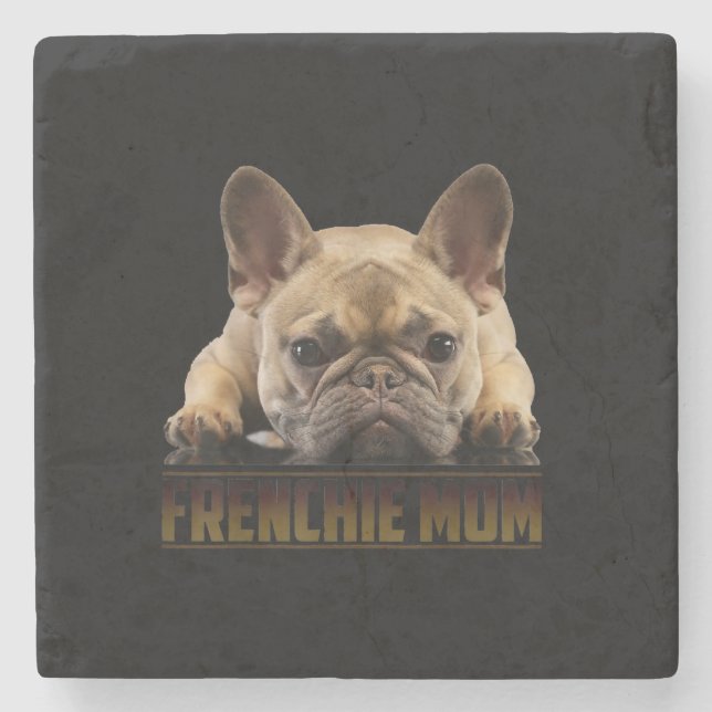 Porta-copo De Pedra frenchie mãe | presente de mãe de buldogue francês (Frente)