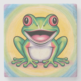Porta-copo De Pedra Frog’s Gentle Smile