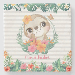 Porta-copo De Pedra Fronteiras tropicais Flores de Hibiscus Costumam-s