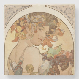 Porta-copo De Pedra Fruta (Art Nouveau) (Retrato feminino) (Frutas)