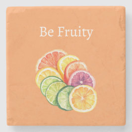 Porta-copo De Pedra Fruta cítrica laranja seja frutada