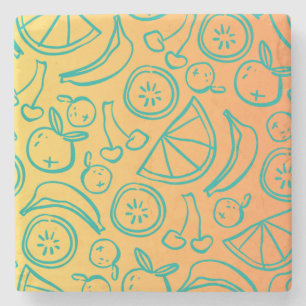 Porta-copo De Pedra Frutas