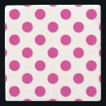 Porta-copo De Pedra Fuchsia bolinhas<br><div class="desc">Fuchsia e bolinhas brancas</div>