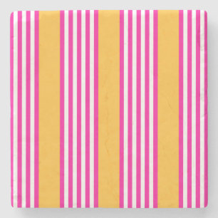 Porta-copo De Pedra Fuchsia e padrão amarelo de cinco faixas