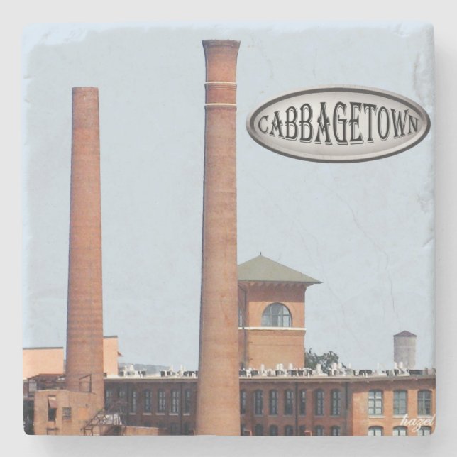 Porta-copo De Pedra Fulton Mill, Cabbagetown, Fulton Mill Atlanta, (Frente)