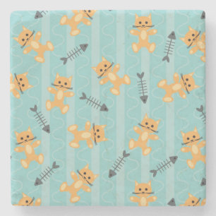 Porta-copo De Pedra fundo com gatos