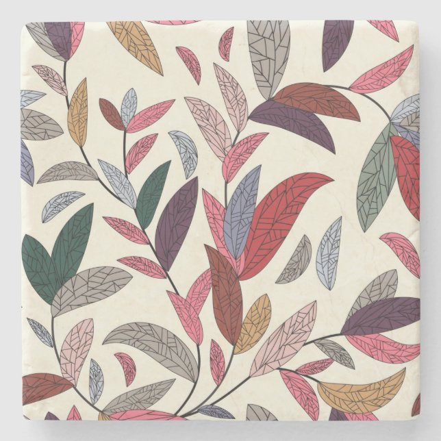 Porta-copo De Pedra Fundo floral (Frente)