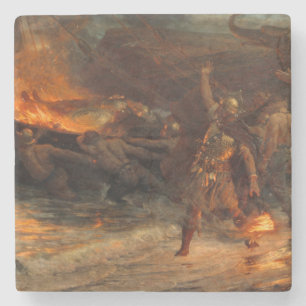 Porta-copo De Pedra Funeral de um Viking (por Frank Dicksee)