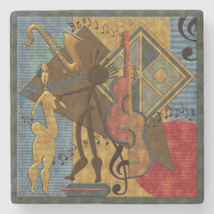 Porta-copo De Pedra Funky Hot Jazz Marble
