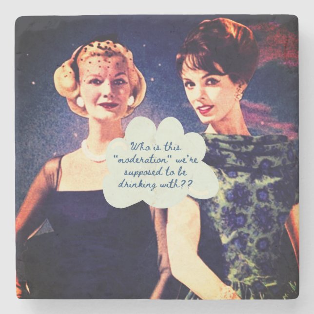 Porta-copo De Pedra Funny Drinking Friend Sister Fun  (Frente)