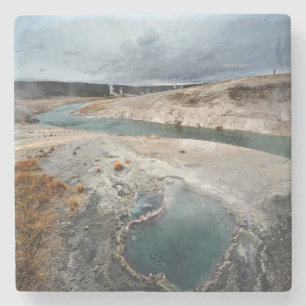 Porta-copo De Pedra Furo azul