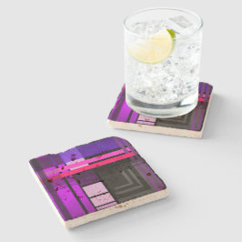 Porta-copo De Pedra Future Perfect Plaid Stone Coaster