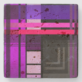 Porta-copo De Pedra Future Perfect Plaid Stone Coaster