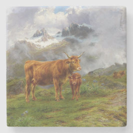 Porta-copo De Pedra Gado Highland (por Rosa Bonheur)