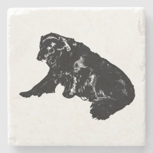 Porta-copo De Pedra Galeria Pequena: Retriever de Anéis Laterais