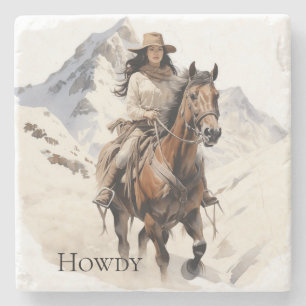 Porta-copo De Pedra Galinha Ocidental do Sudoeste no Cavalo