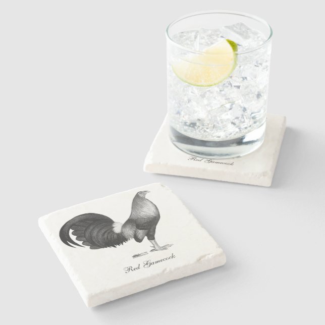 Porta-copo De Pedra Gamecock Red Hatch (Lateral)