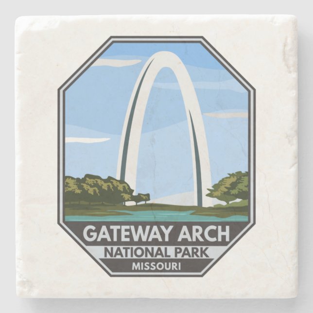 Porta-copo De Pedra Gateway Arch National Park Missouri (Frente)