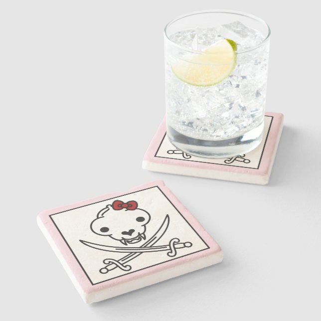 Porta-copo De Pedra Gatinho branco preto engraçado Ossos do crânio Pir (Lateral)