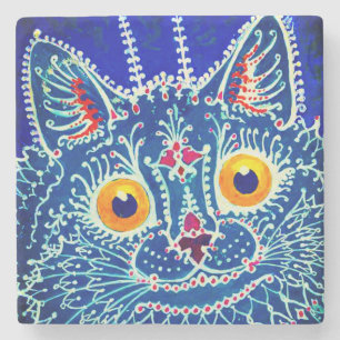 Porta-copo De Pedra Gato Gótico Azul