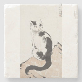 Porta-copo De Pedra Gato (por Xu Beihong)