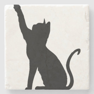 Porta-copo De Pedra Gato preto