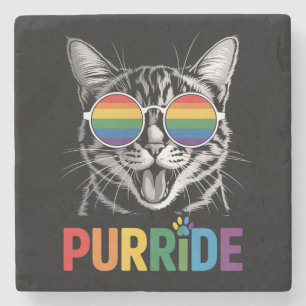 Porta-copo De Pedra Gato Purride Gay Lésbica Arco-íris LGBTQ Aliado Or
