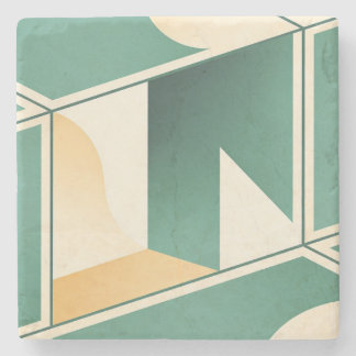 Porta-copo De Pedra geometrical boho chic sage green minimalist