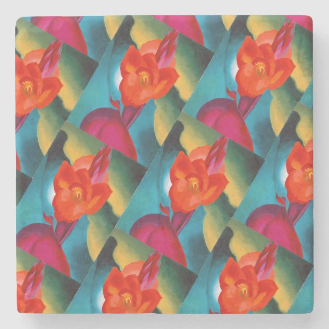 Porta-copo De Pedra Georgia O'Keefe 1919 Red Canna (Frente)