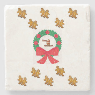 Porta-copo De Pedra Gingercake Marble Stone Porta copos Natal