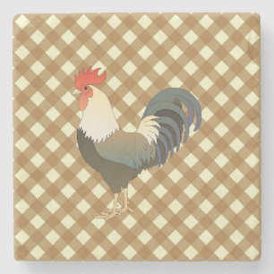 PORTA-COPO DE PEDRA GINGHAM ROOSTER