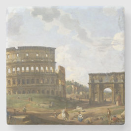 Porta-copo De Pedra Giovanni Paolo Panini Visão do Colosseum
