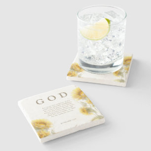 Porta-copo De Pedra Girassóis Cristãos Romanos 1:20 Escritura 