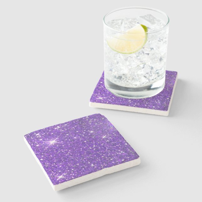 Porta-copo De Pedra Glitz Sparkling do brilho do roxo na moda (Lateral)