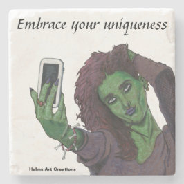 Porta-copo De Pedra Goblin Girl Cell Phone Selfie Single Stone Porta c