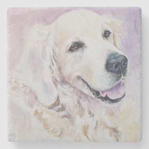 Porta-copo De Pedra Golden retriever