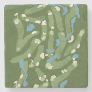 Porta-copo De Pedra Golf course graphic on stone coaster