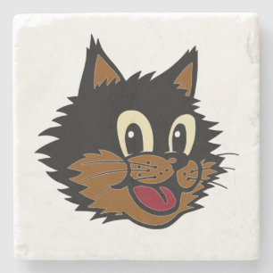 PORTA-COPO DE PEDRA GORDURA NEGRA E GATO MARAVILHOSO