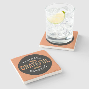 Porta-copo De Pedra Graças Grata, Benzado, Diversão da Impressão Leopa