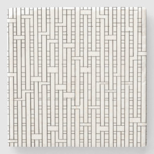 Porta-copo De Pedra Grade Industrial-Preto E Branco Modernista Minimal
