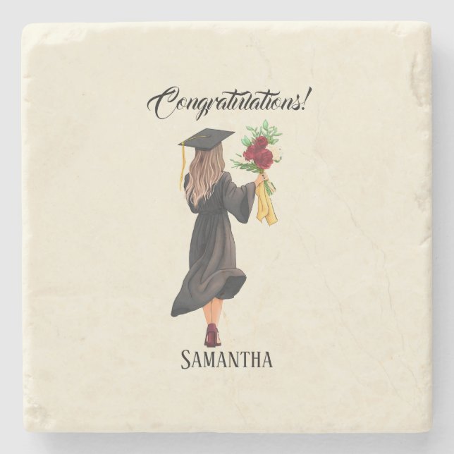 Porta-copo De Pedra Graduação Personalizada de Cores de Água (Frente)