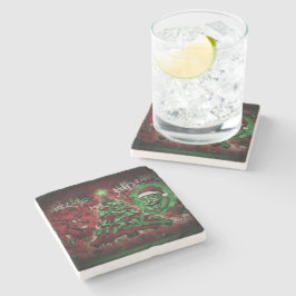 Porta-copo De Pedra Graffiti Christmas Marble Coaster