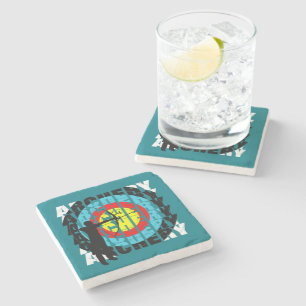 Porta-copo De Pedra Gráfico de Arqueadores de Tipografia Legal do Arch