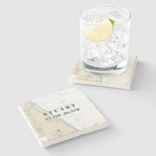 Porta-copo De Pedra Gráfico de Barcos Autenticados da Costa do Tesouro