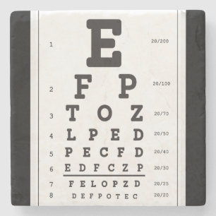 Porta-copo De Pedra Gráfico de Olhos Carta de Snellen em Suporte de Pe